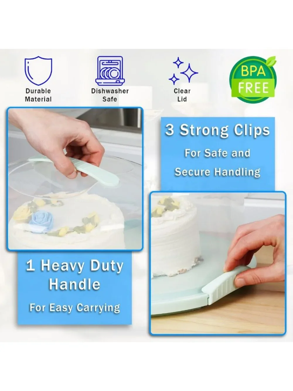 Extra Large Cake Carrier for 12-Inch 3-Layer Cakes - Durable & Portable Storage